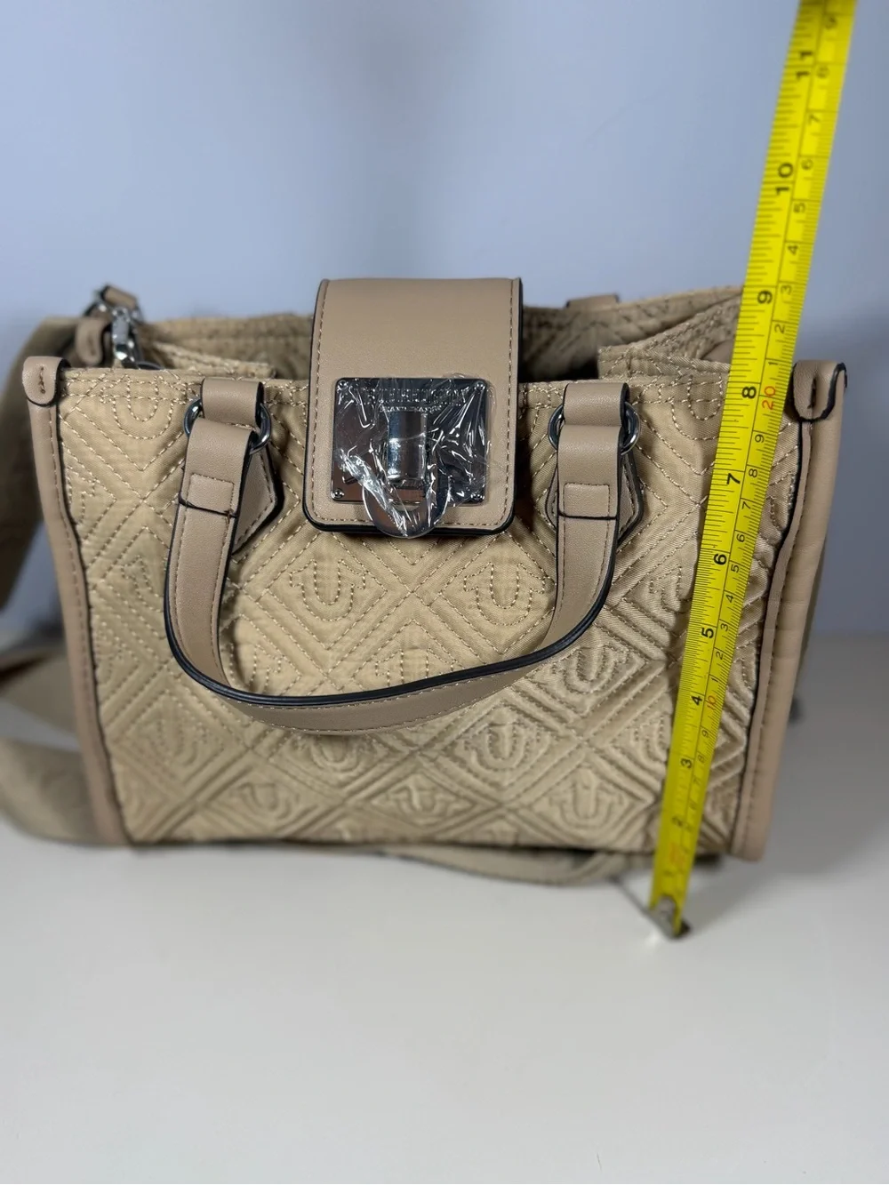 True Religion Quilted Beige Satchel
